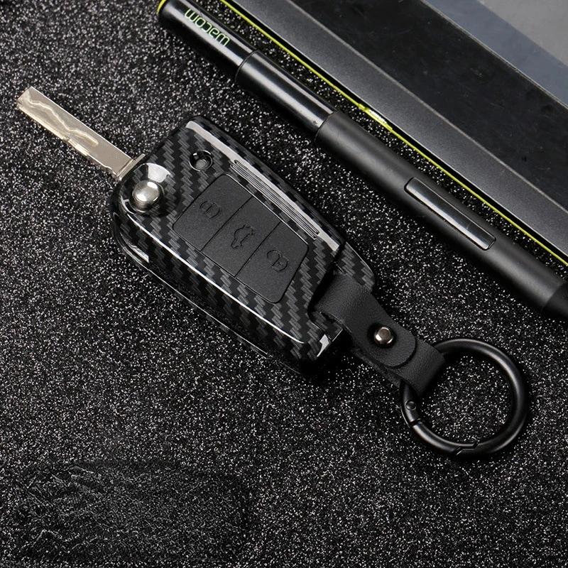 Чехол для автомобильного ключа из углеродного волокна ABS для VW Volkswagen Polo Golf 4 5 6 7 T5 Passat B6 B5 Skoda Octavia A5 A7 Seat Leon Ibiza Ateca