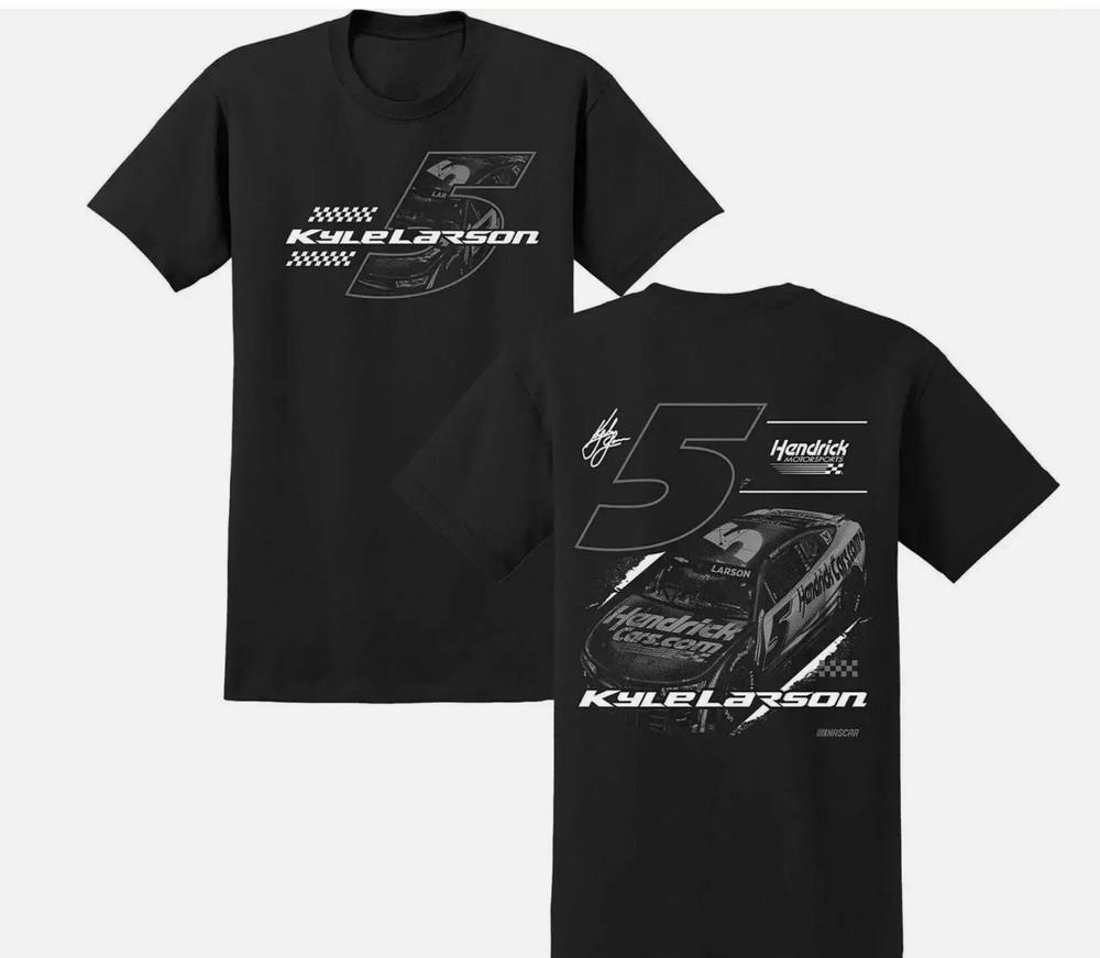 Футболка унисекс Kyle Larson 2025 HendrickCars Тональная с 2-кой Черная