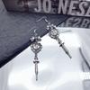 Y2K Готические Серебристый Цвет Барокко Сердцевидный Бант Шприц Подвески Серьги для Женщин Хэллоуин Шарм Украшения Подарки