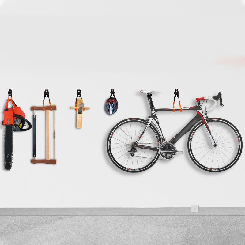 Сверхпрочный металлический крючок для гаража, настенное крепление, крючки для вешалок для велосипедов, настенное крепление, противоскользящий крючок для хранения лестниц, садовых инструментов