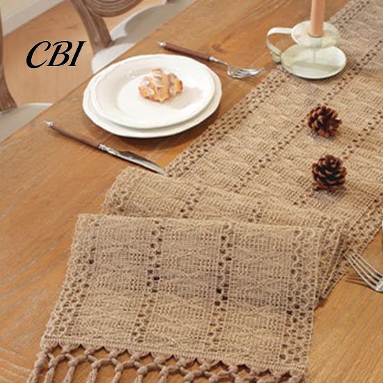 Decorative Dining Table Runner Bohemian Runner, Rustic Fringed Ramie Woven Spill Proof for Farmhouse Home Decor Hot Pans