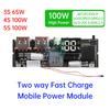 65 Вт 100 Вт Power Bank Двойной порт Type-C Двусторонний Быстрый заряд Модуль питания для мобильных устройств DIY Материнская плата 3S 4S 5S QC/PD/PPS/SCP/VOOC