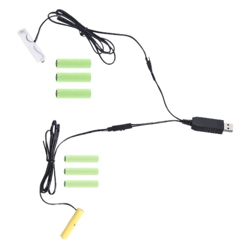 2-в-1 Устранитель батарей LR6 AA + LR3 AAA с адаптером питания от сети EU USB для радио, электрической игрушки, праздничных светодиодных огней