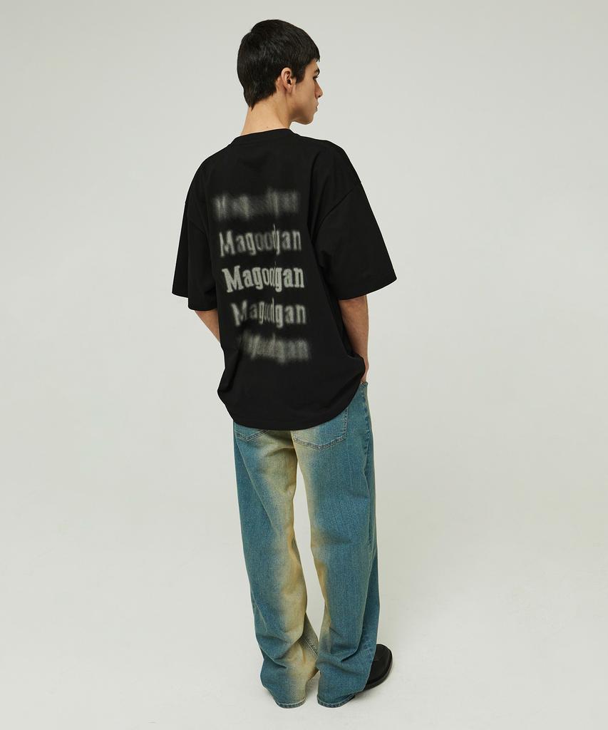 MAGOODGAN Swagver 3547 Back Art Oversized Black Short Sleeve Tee