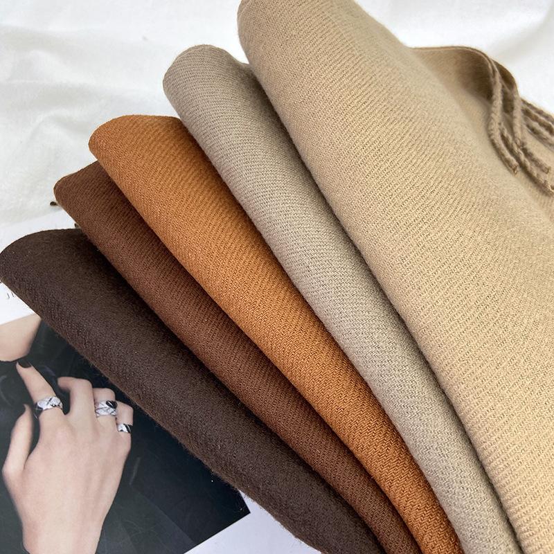 Autumn and Winter New Solid Color Scarf Imitation Cashmere Scarf Women's Warm Shawl Scarf