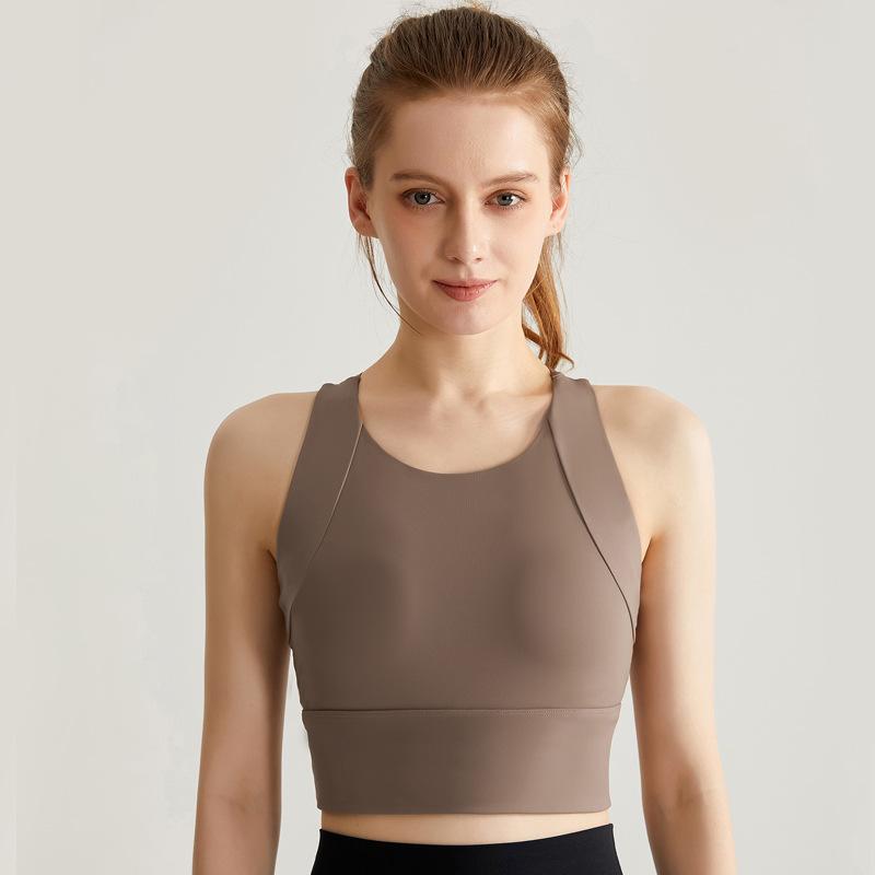 Shockproof Breathable Back Fitness Top With Bra Pads Sports Underwear For Women