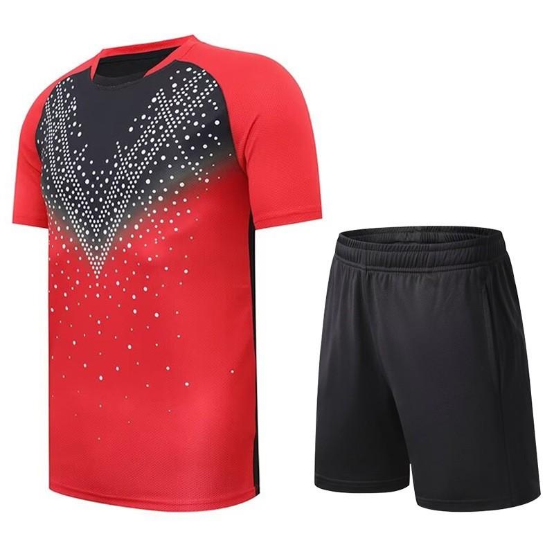 Quick Dry Badminton Set Men Women Short Sleeve Top Shorts Sportswear Tennis Volleyball Training Competition