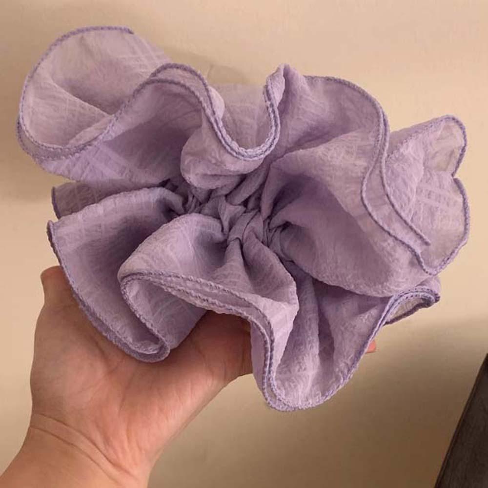 Однотонные кружевные плиссированные резинки для волос в корейском стиле, толстая кишка, веревка для головы, ежедневно