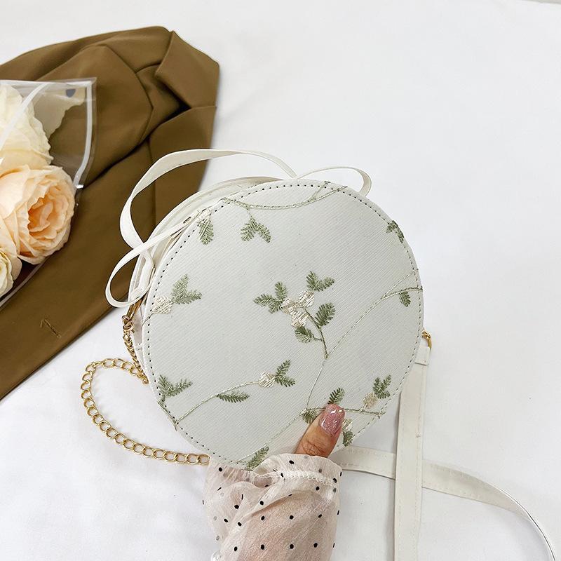 Retro Simple and Fashionable Textured Handbag for Summer New Chinese Style One-shoulder Crossbody Hand-carrying Small Round Bag for Women