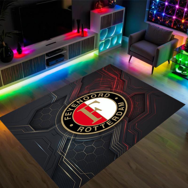 Feyenoord Design Crystal Velvet Carpet Cozy Non?Slip Printed Rug For Bedroom Living Room Entrance