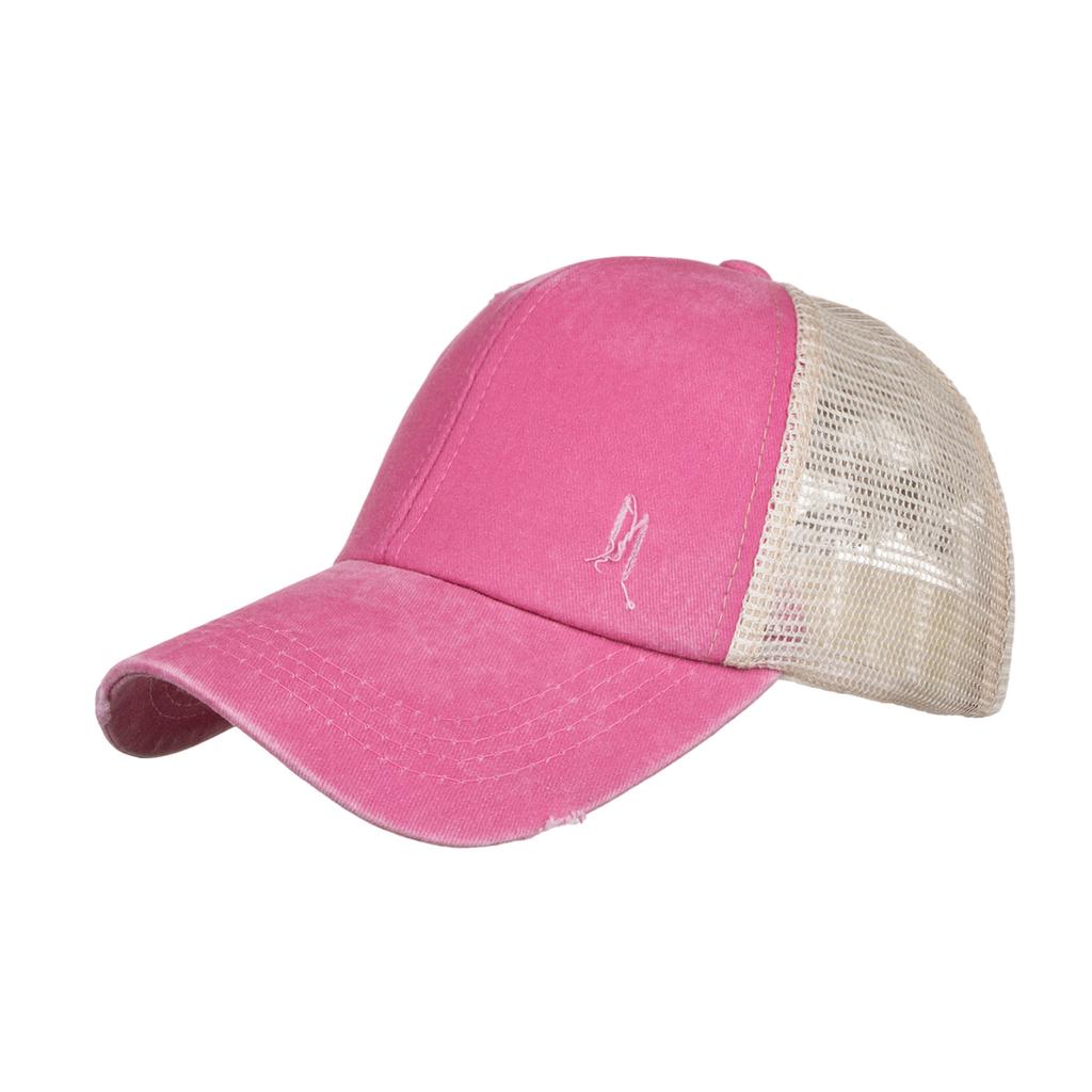 Washed and Made Old Light Version Cross Elastic Band Ponytail Baseball Cap Bundle Hair Cap