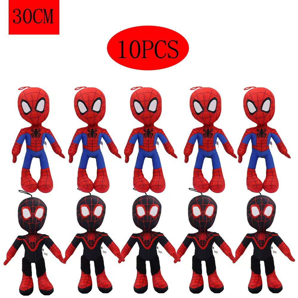 10 шт. Мягкие игрушки Человек-Паук, Куклы из Фильмов, Мстители Marvel, Мягкие Набивные Герои, Капитан Америка, Железный Человек, Рождественские Подарки