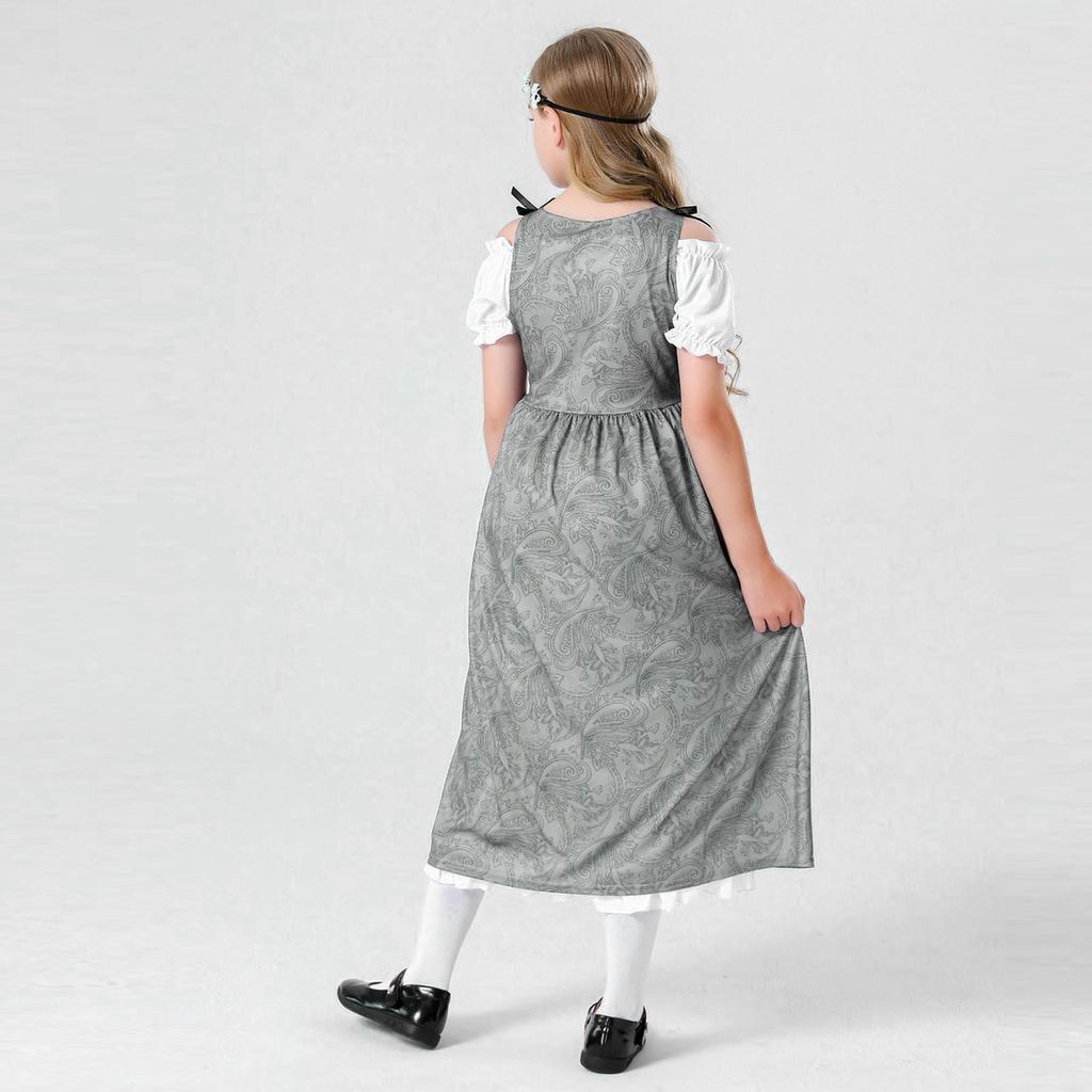 Детский костюм для косплея в стиле ретро, ​​костюм на Хэллоуин, праздничное платье