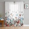 Пасторальные тюлевые шторы с градиентом бабочки для гостиной, прозрачные занавески для спальни, рождественские жалюзи, вуаль, шторы