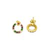 Boucles d'oreilles Luxenter en argent 925 avec zircon multicolore et finition en or jaune 18K - Machi