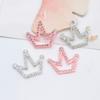 20Pcs 32*28mm Crown Rhinestone Appliques for DIY Crafts Stick On Scrapbooking Patches Headwear Hair Clips Bow Decor Accessories