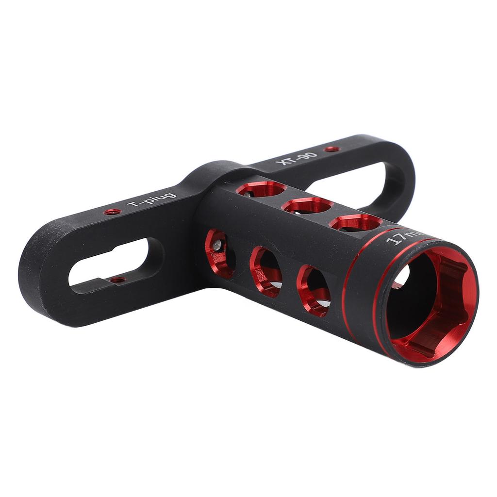 1 10 RC Car Tool 17mm Hex Adapter Wheel Wrench Aluminum Alloy XT90 T Plug Hex Socket Wrench Red Black