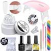 15 мл антипригарный набор для наращивания ногтей с твердым покрытием прозрачный телесно-розовый гель для наращивания со стразами набор для наращивания ногтей с клеем
