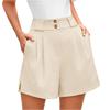 Women's Fashion Summer Solid Color High Waist Side Slit Pocket Casual Shorts