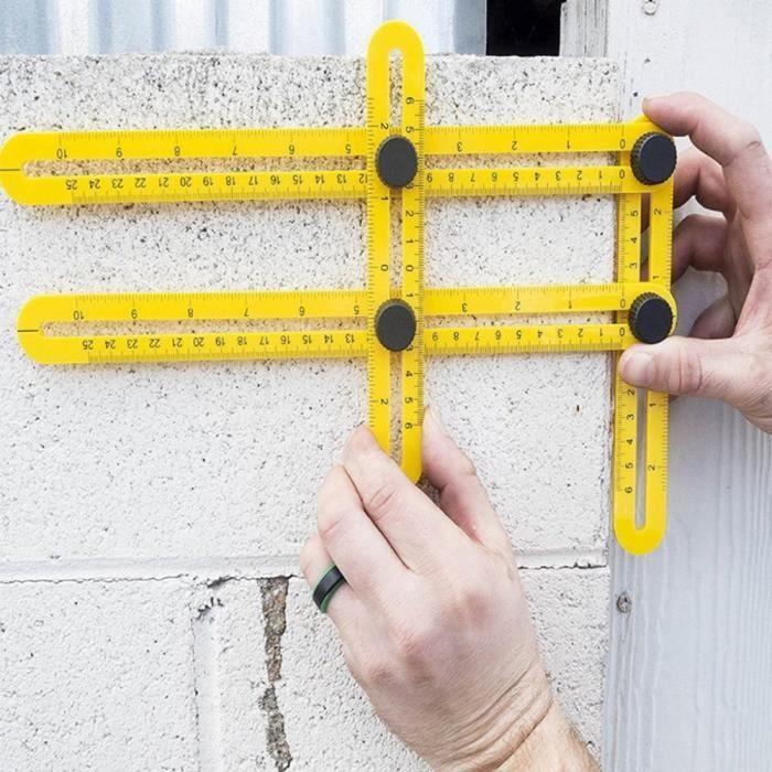 Outil de mesure - Angle-Izer - Multi-Angle - Jaune - Mesure d'angle et niveau - Polyvalent