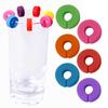 Wine Glass Markers Set of 12 Mini Circle Silicone Drink Glass Charms Tags Recognizer Cup Labels Signs for Party Bar