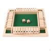 Деревянная Deluxe 4-сторонняя 10-цифровая игра в кости Shut The Box для детей и взрослых