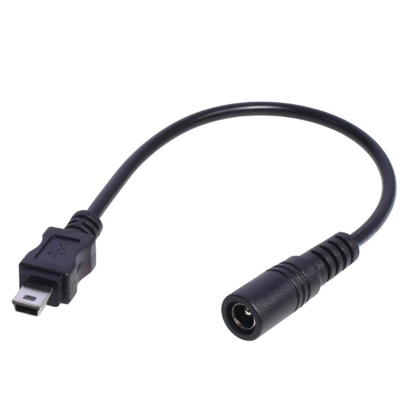 Разъем питания DC 5.5x2.1мм гнездо на Mini USB штекер удлинительный кабель для зарядки адаптер (5,5x2,1 мм к Mini USB)
