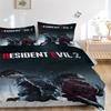 Постельное белье с принтом Resident Evil 2 Remake - Комплект из 3 предметов, пододеяльник, Подарок для спальни, Без наполнителяB153