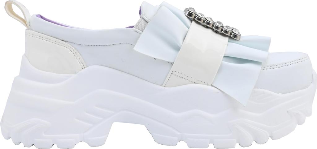 Кроссовки с платформой и пряжкой с драгоценными камнями