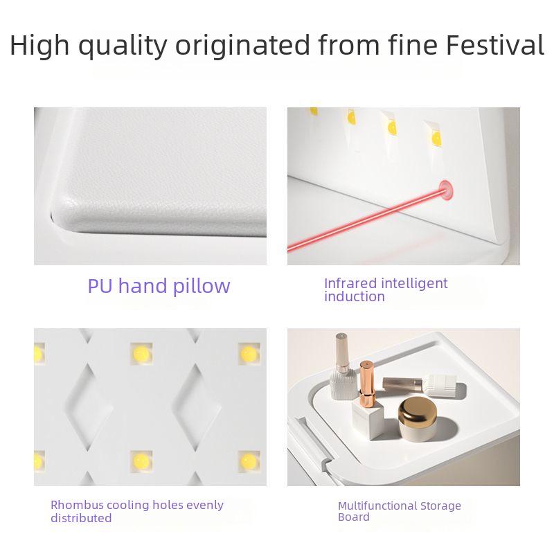 Мощная лампа для быстрой сушки ногтей: Не чернит руки, идеально подходит для быстрого высыхания лака для ногтей.