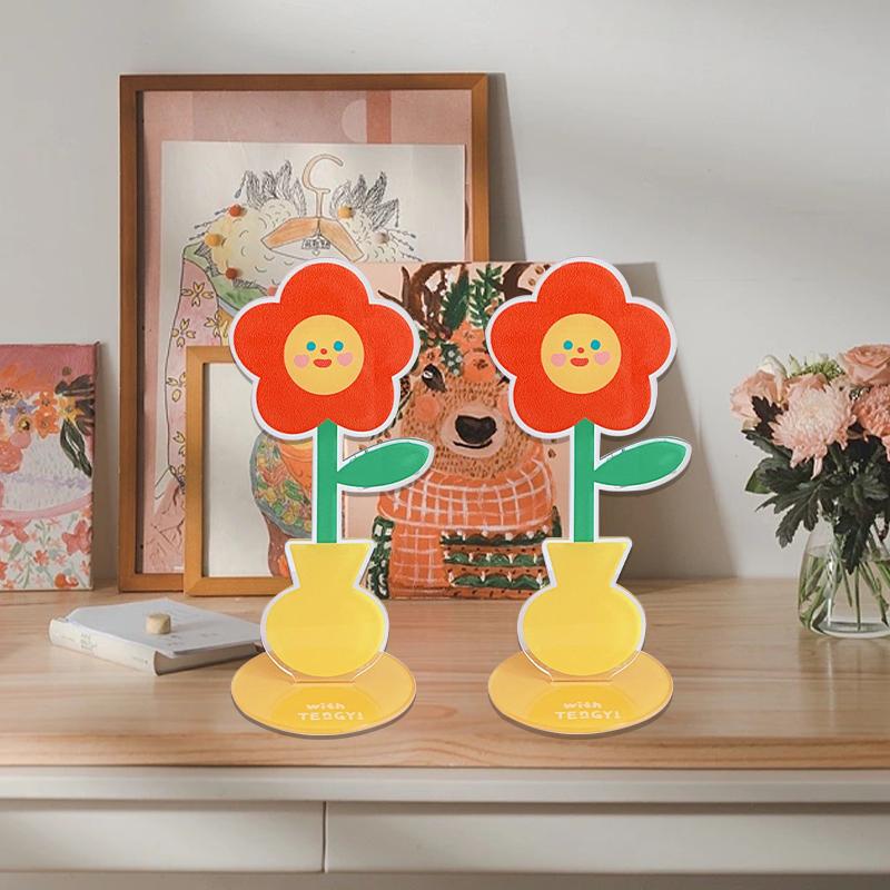 Акриловый держатель для заметок, настольный цветочный орнамент, многофункциональный держатель для заметок, декоративный орнамент для гостиной и спальни