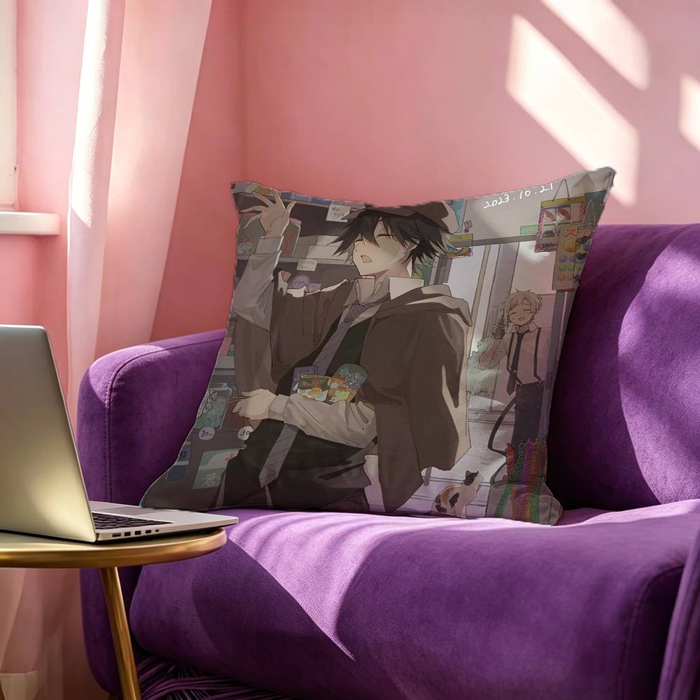 Edogawa Rampo Anime Pillow Case Square DoubleSided Sofa Cushion Cover Bedroom Bedside Pillow