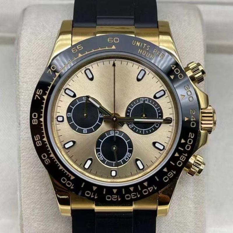 Мужские автоматические механические часы Rolex Daytona 40 мм, многофункциональные, с инкрустацией бриллиантами.