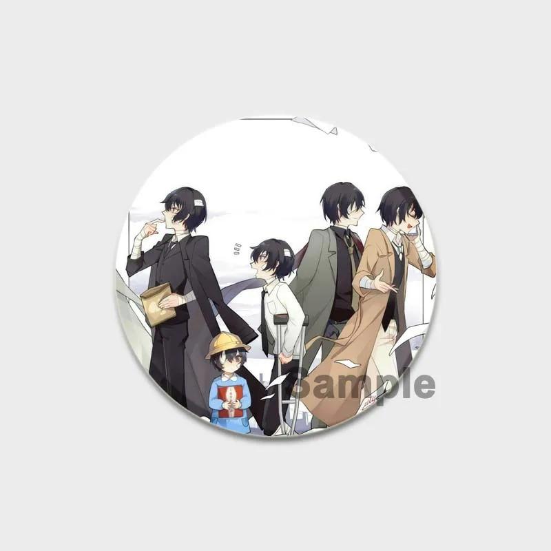 32/44/58MM Аниме значки на лацкан, милые мультяшные броши, значок для сумки шляпы, ювелирные подарки, Накадзима Дазай Осаму Накахара Чуя