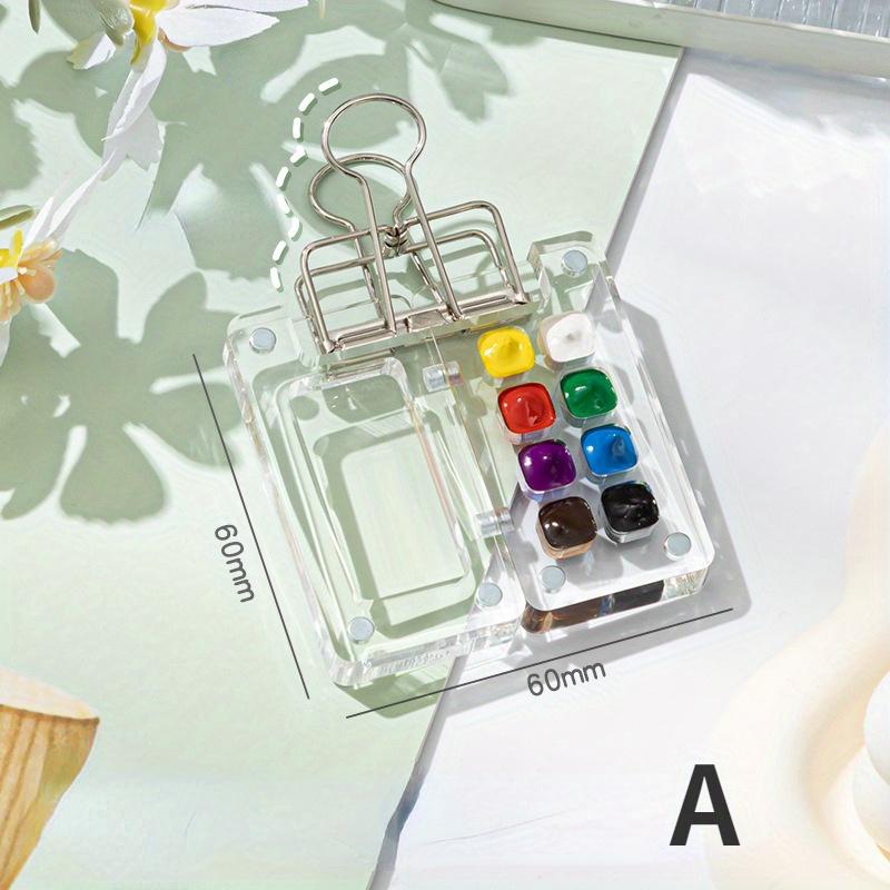 1pc 8/15 Grid Color Box Mini Watercolor Pigment Box Acrylic Box Portable Notebook Painting Book