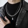 Layer Women Men Clavicle Chain Cuban Letter Necklace Korean Style Necklace Titanium Steel Necklace