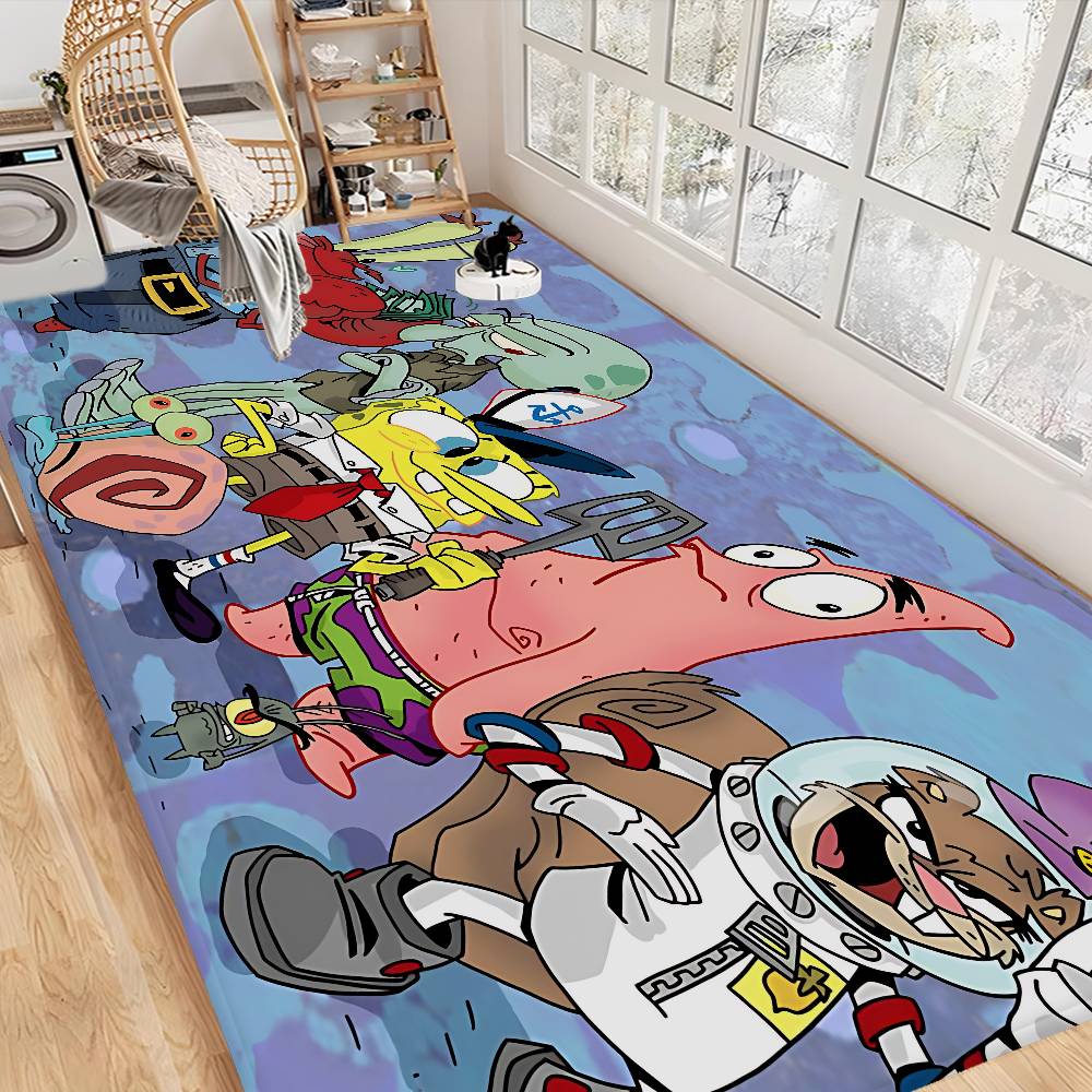 S-spongebob Hallway Carpet Non-Slip Laundry Room Mat Laundry Decor Balcony Child Living Room Bedside Area Rugs