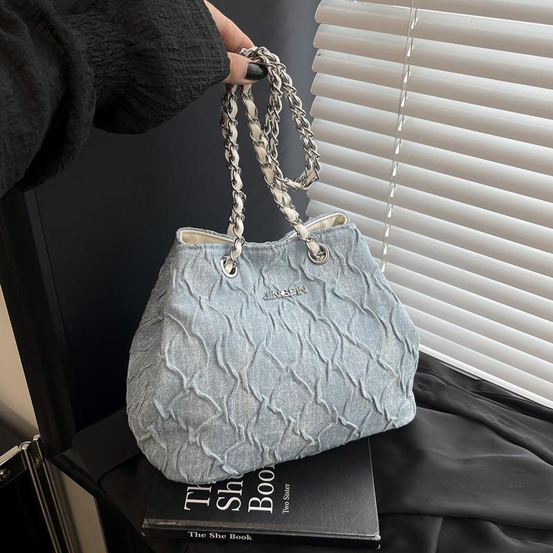 Нишевая джинсовая сумка женская новая модная простая сумка-мессенджер на цепочке для поездок на работу, на плечо, подмышку