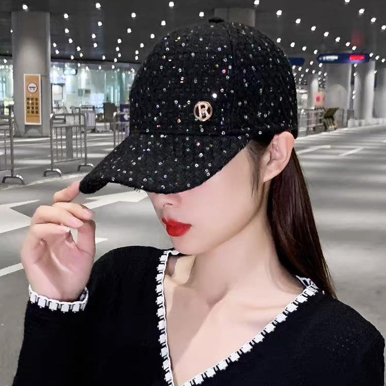 Женская бейсболка, осенне-зимняя модная кепка с пайетками, женская утепленная кепка, тренд