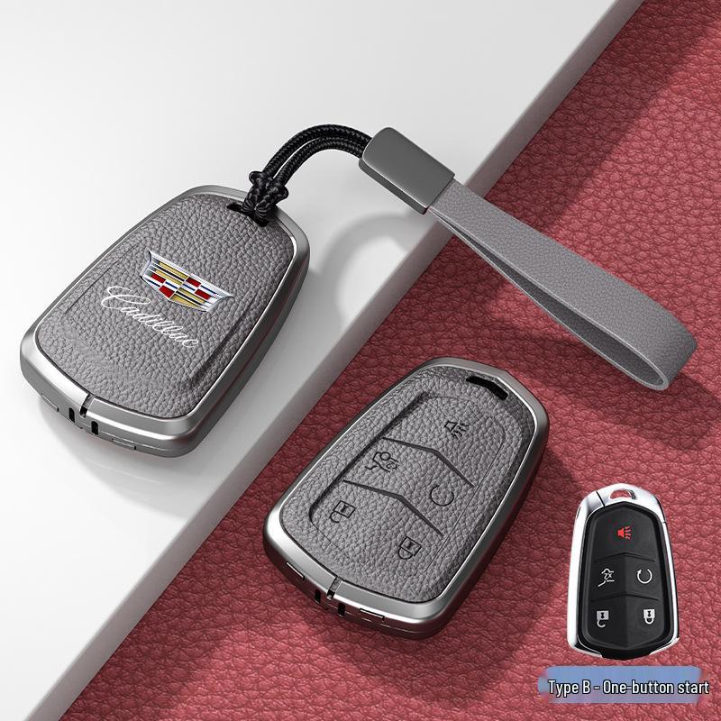 Кожаный чехол для ключа для Cadillac XT5/CT6/XT4/XTS и ATSL – Унисекс-дизайн с пряжкой
