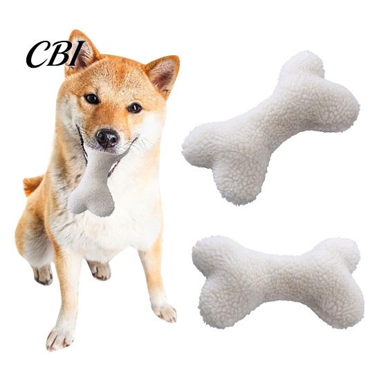Heavy Duty Dog Toy Plush Squeaky Bone Toy, Soft Lamb Wool Chewing with Built-in Sound, Washable Interactive Fetch Noise Making Pet for Small