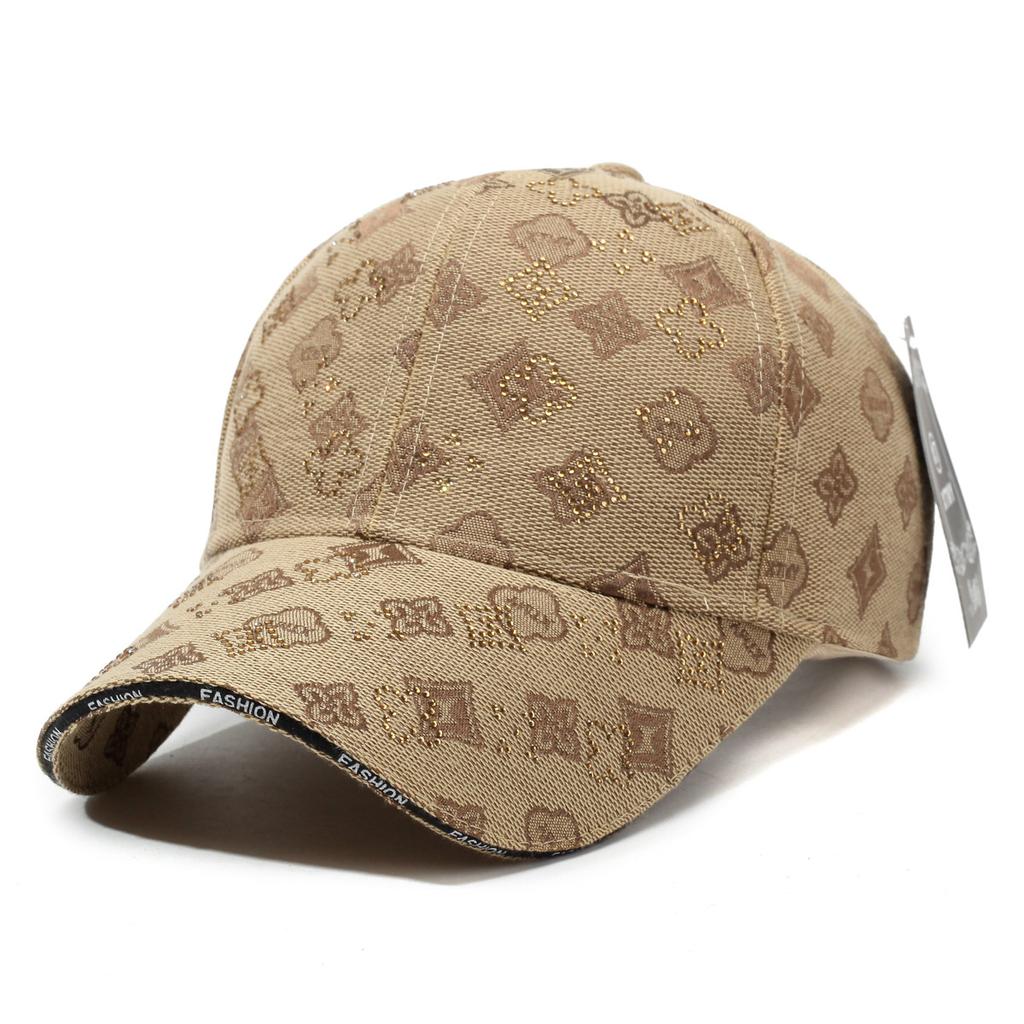 Crystal Rhinestone Monogram Sun Hat, Versatile Dome Baseball Cap, Casual Fashion Sports Visor, Face-Slimming Sun Protection Cap