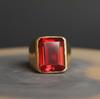 Рубиновое кольцо, мужское кольцо-печатка, серебро 925 пробы, кольцо с драгоценным камнем, ювелирные изделия ручной работы, рубин 12x16 мм