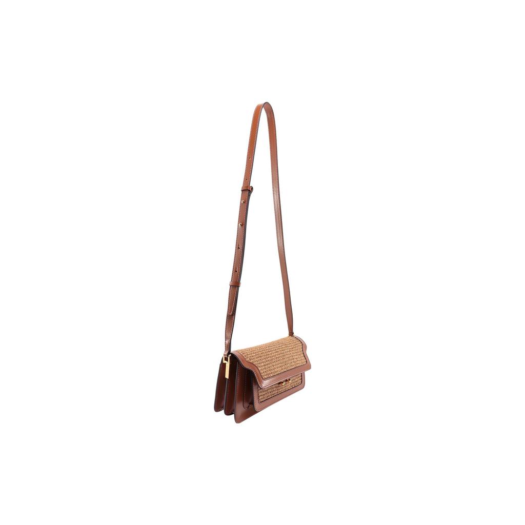 Marni Woven Resort Style Leather And Raffia Crossbody Shoulder Bag Women Bags Light-Brown SBMP0124Q1P3860Z523M