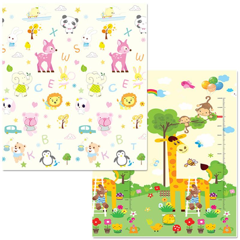 Мультяшный детский игровой коврик, двухсторонний утолщенный коврик для ползания в комнате, ковер