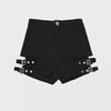 Women's High Waist Black Punk Dance Shorts