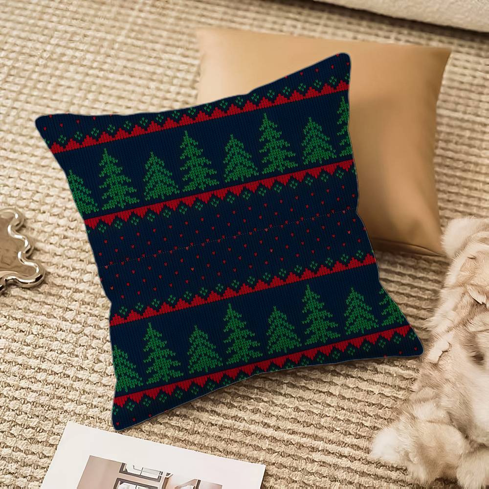 Наволочка «Маленькая рождественская радость» из шелковистого короткого плюша с потайной молнией, пылезащитная наволочка для диванной подушки