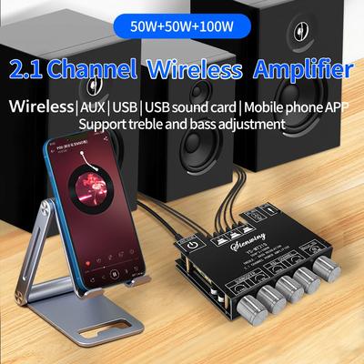 ZK-MT21 2x50 Вт + 100 Вт 2,1-канальный сабвуфер, цифровой усилитель мощности, плата AUX 12 В 24 В, аудио стерео Bluetooth 5,0 басовый усилитель для дома