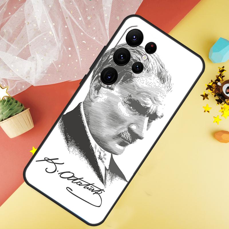 Фонда Мустафы Кемаля Ататюрка для Samsung Galaxy S24 Ultra S23 S22 Plus S21 S20 FE S8 S9 S10 Note 10 20 Ultra Чехол