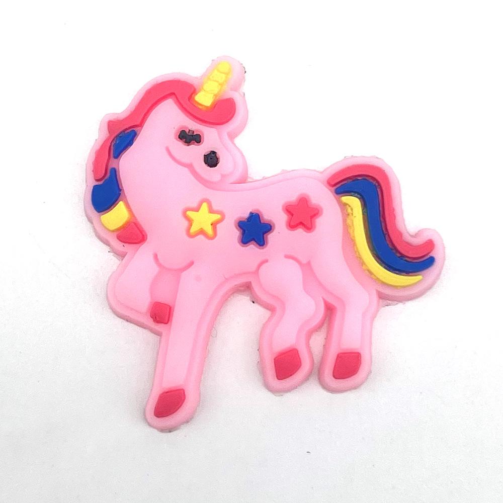 Милые мультяшные пряжки для клогов в виде цветка единорога - Съемные и из мягкой резины украшения для садовой обуви